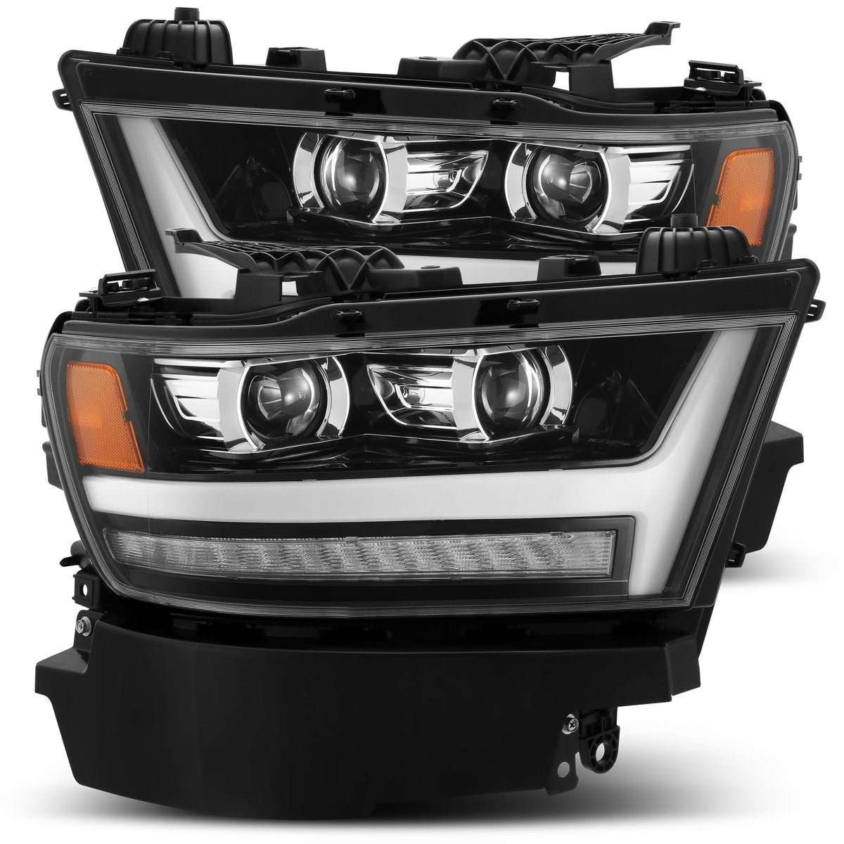 AlphaRex PRO-Series Halogen Projector Headlights for Ram 1500 - Jet Black