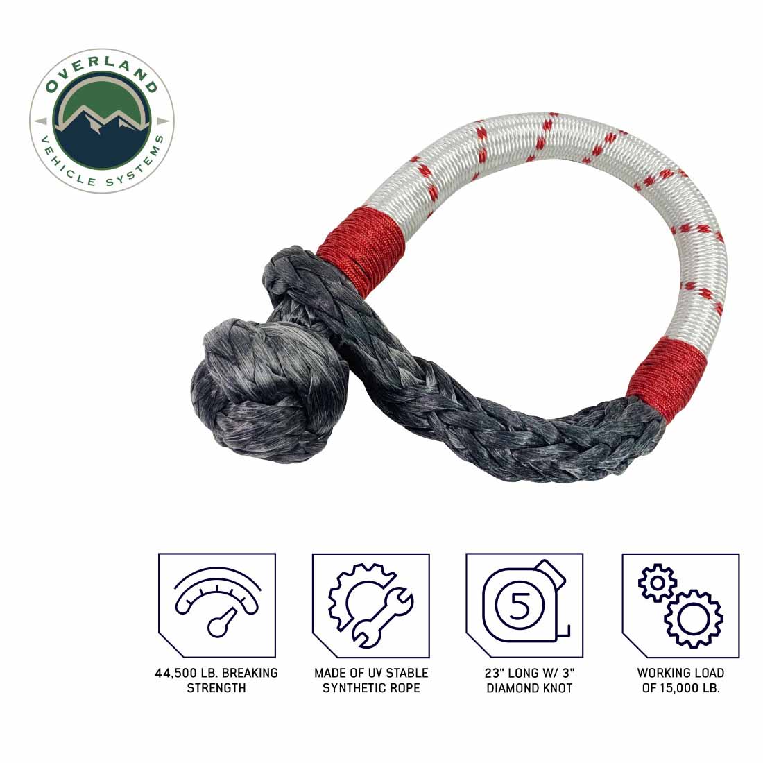Overland Vehicle Systems 7/16 inch soft shackle and 4 inch recovery ring combo kit - view 6