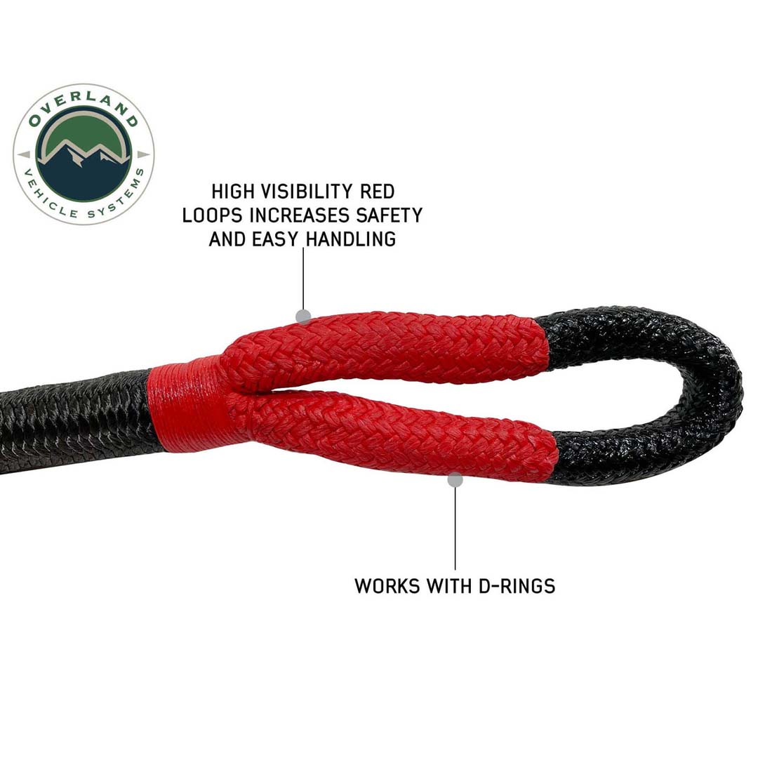 Overland Vehicle Systems Brute kinetic recovery rope 1 inch x 30 foot with storage bag - view 3