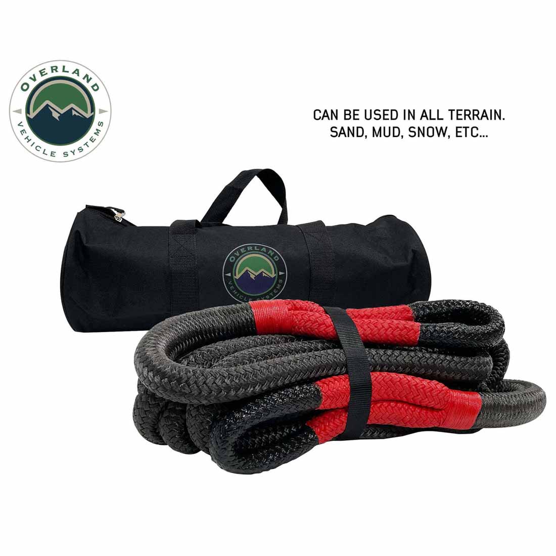 Overland Vehicle Systems Brute kinetic recovery rope 1 inch x 30 foot with storage bag - view 6