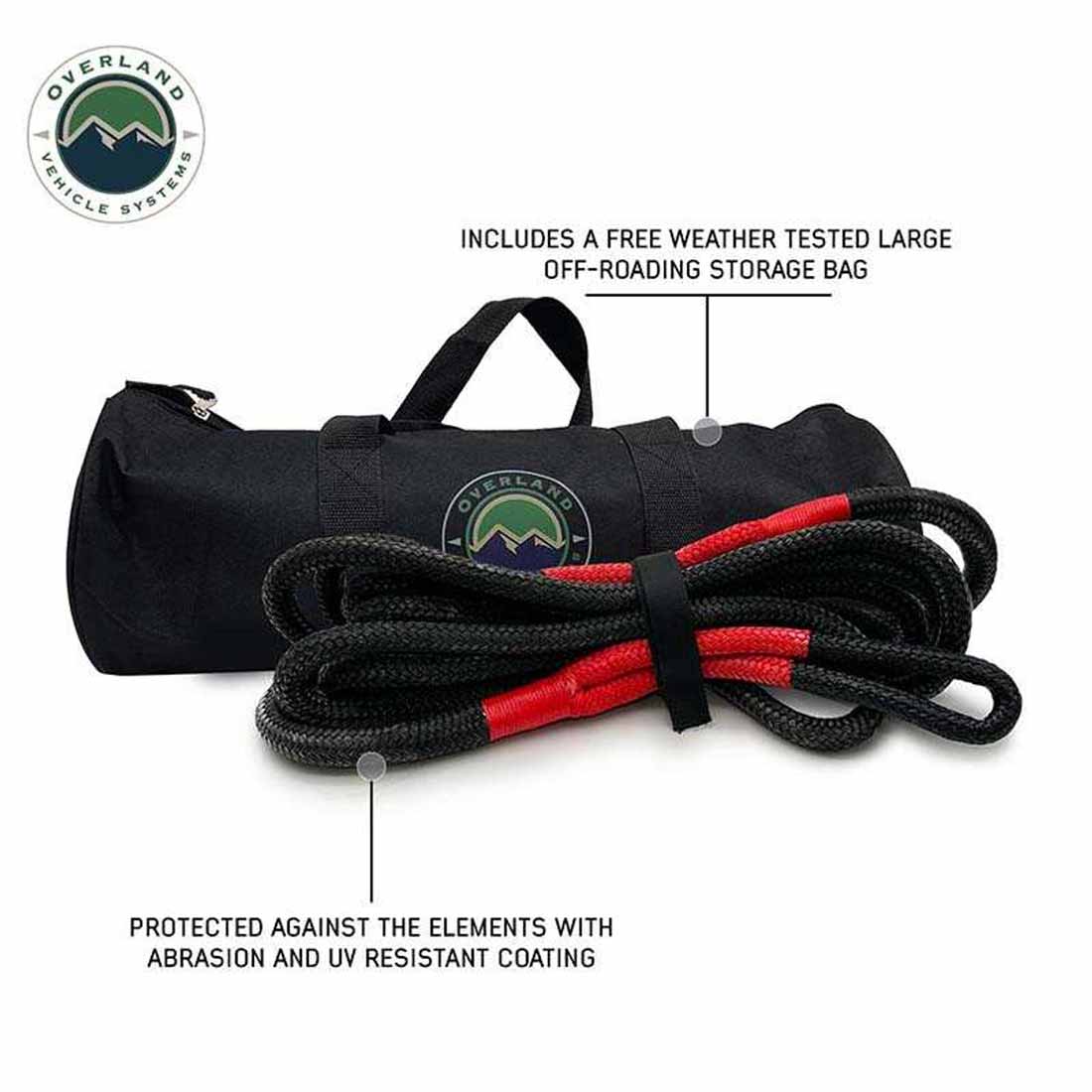 Overland Vehicle Systems Brute kinetic recovery rope with storage bag - view 5
