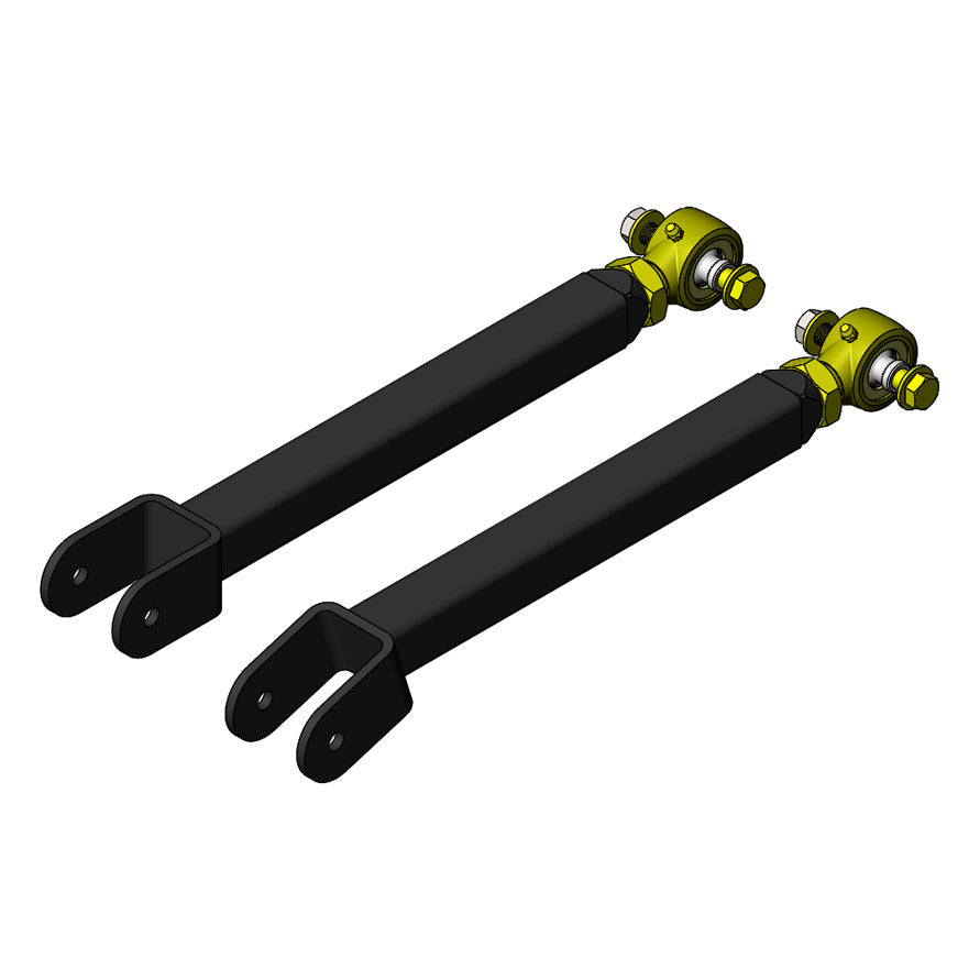 Pair of heavy duty adjustable control arms for off-road vehicle suspension