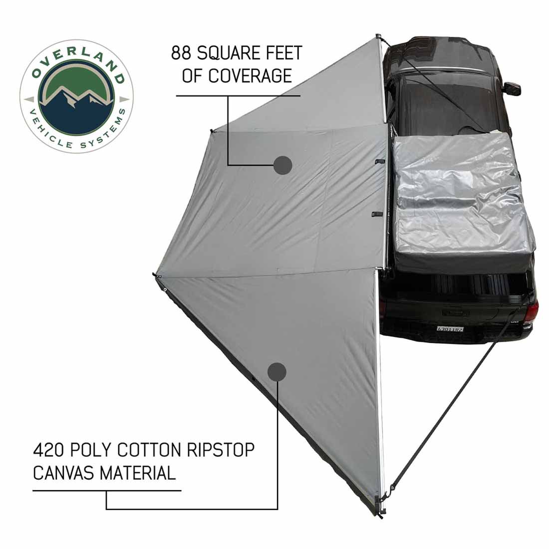 Overland Vehicle Systems HD Nomadic 180 degree awning in dark grey - view 5