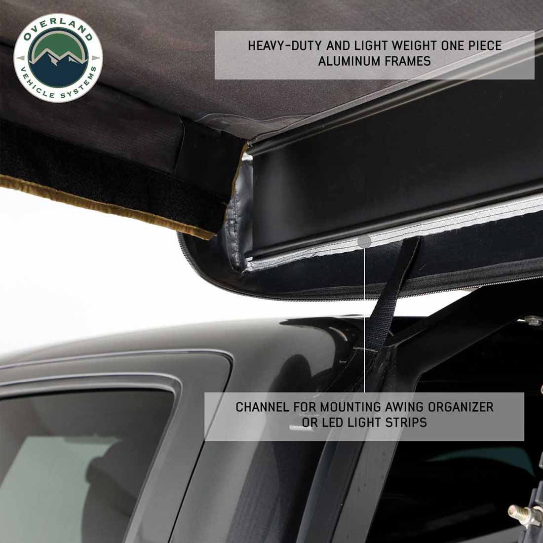 Overland Vehicle Systems HD Nomadic 180 LTE awning in dark grey with black travel cover - view 9