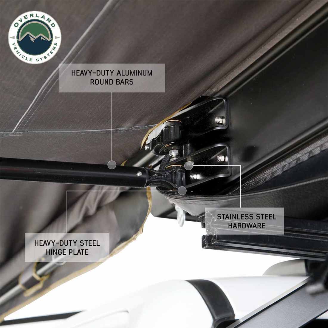 Overland Vehicle Systems HD Nomadic 180 LTE awning in dark grey with black travel cover - view 5