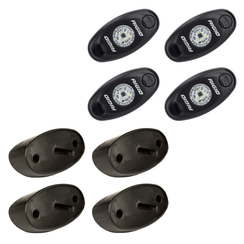 RIGID A-Series Rock Light Kit, Amber, 4 Lights