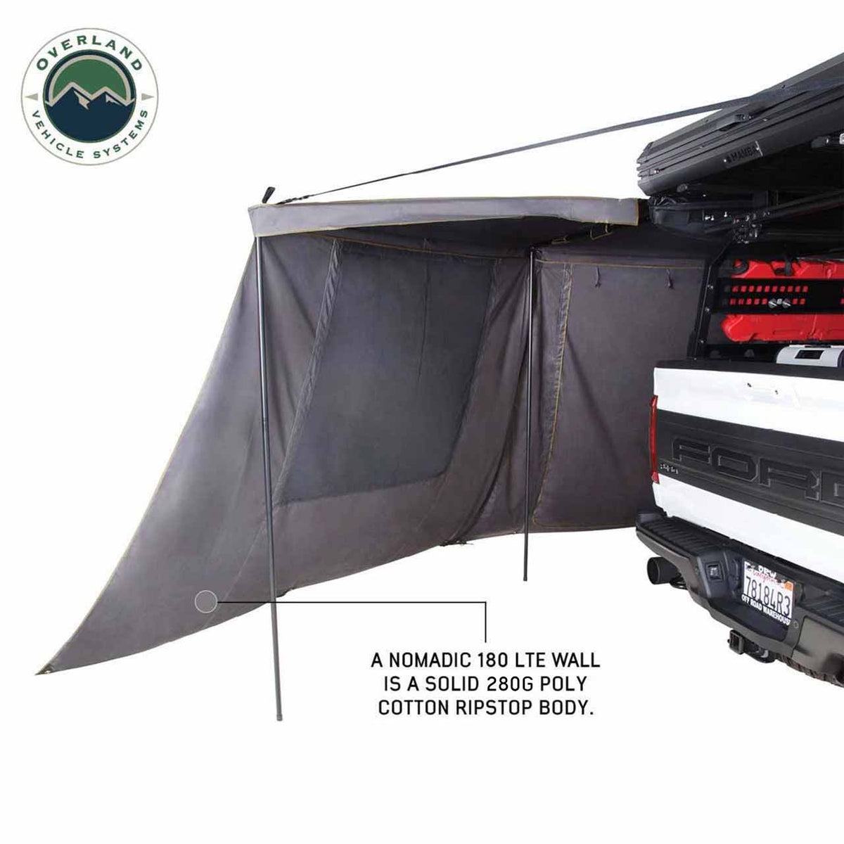 Overland Vehicle Systems HD Nomadic 180 LTE awning wall with windows - view 2
