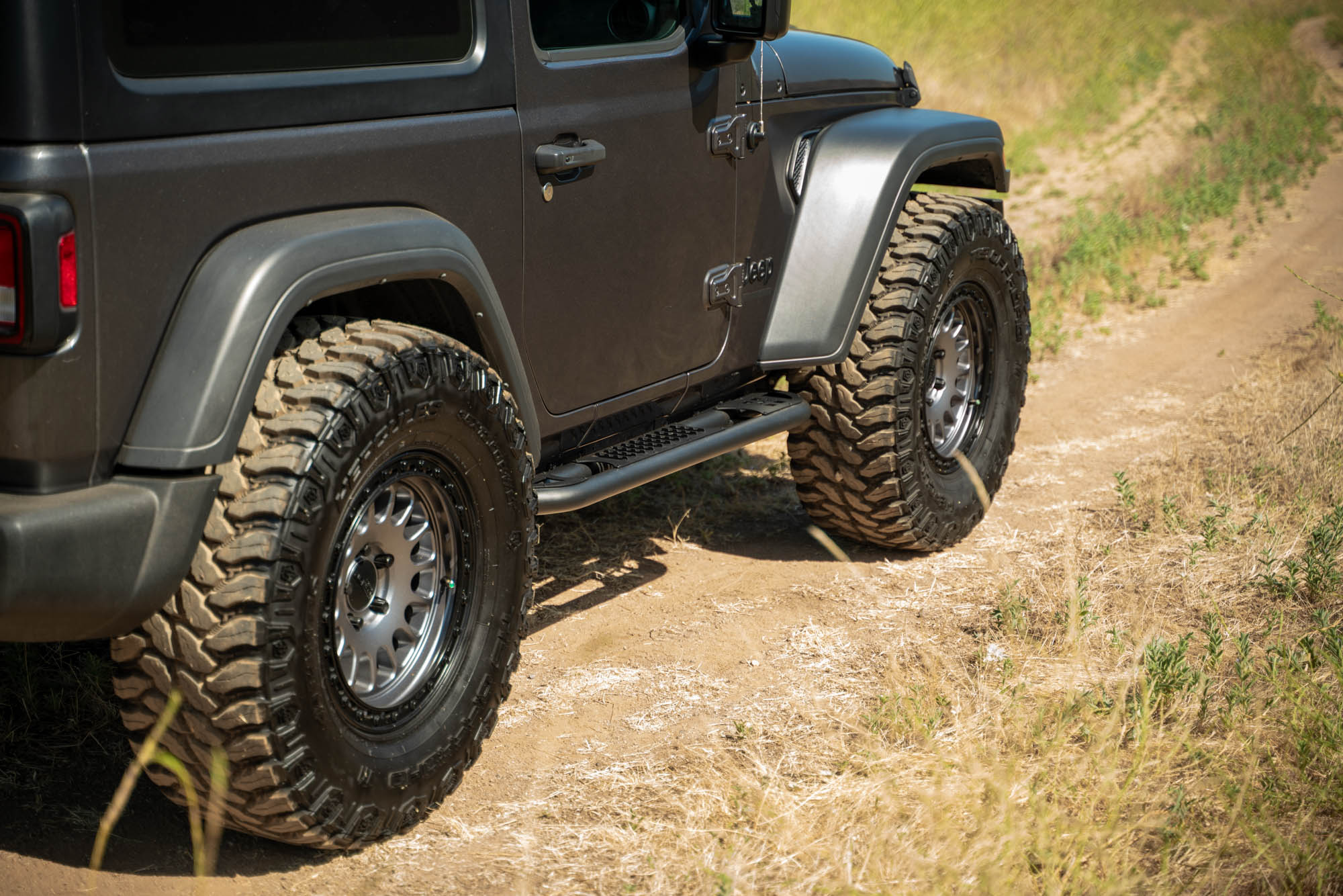 2-Door-Jeep-Wrangler-JL-OE-Plus-Side-Steps-Installed-6 - NVMOS