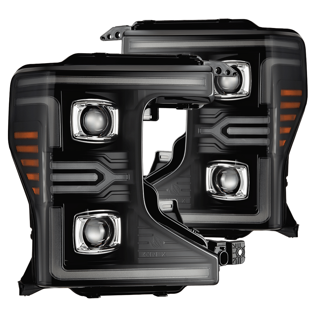 AlphaRex LUXX-Series LED Projector Headlights for Ford Super Duty - Black