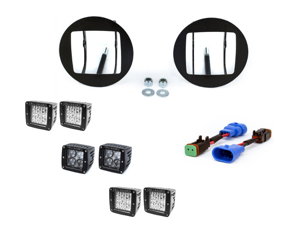 2005-2011 Toyota Tacoma LED fog light pod replacement kit with brackets and wiring
