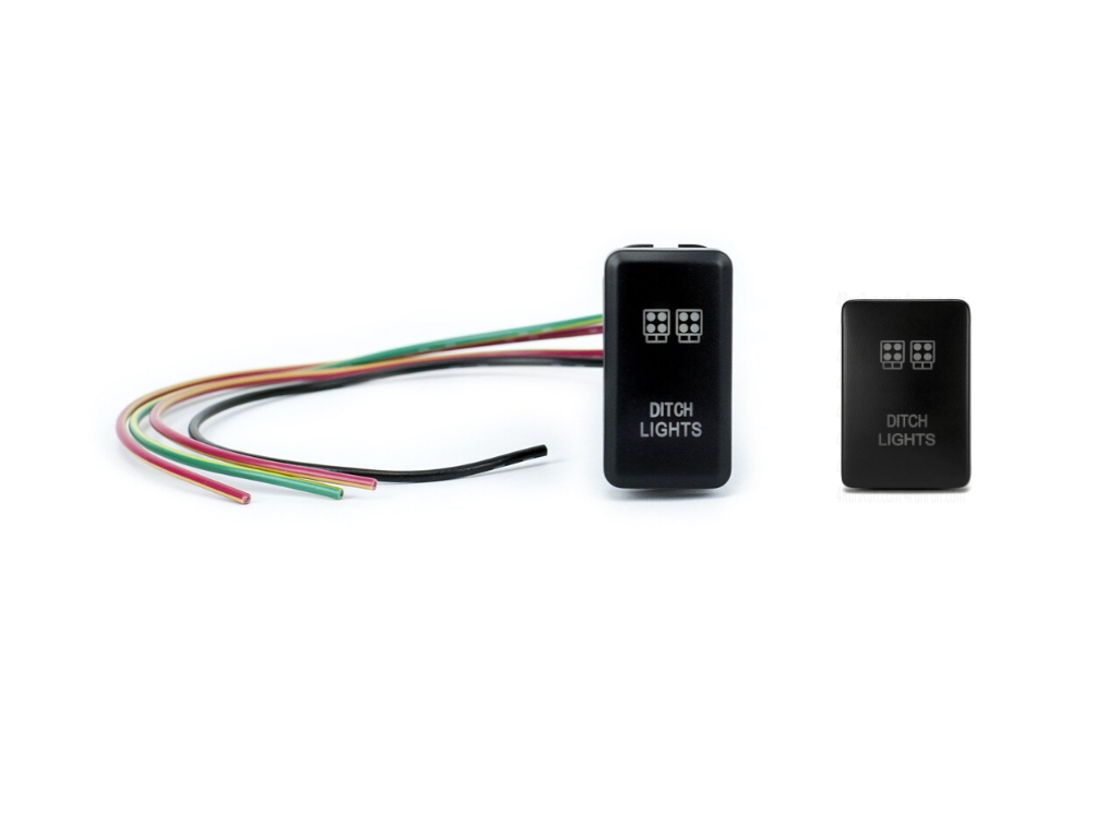 Toyota Tacoma low profile LED ditch light switches with wiring harness
