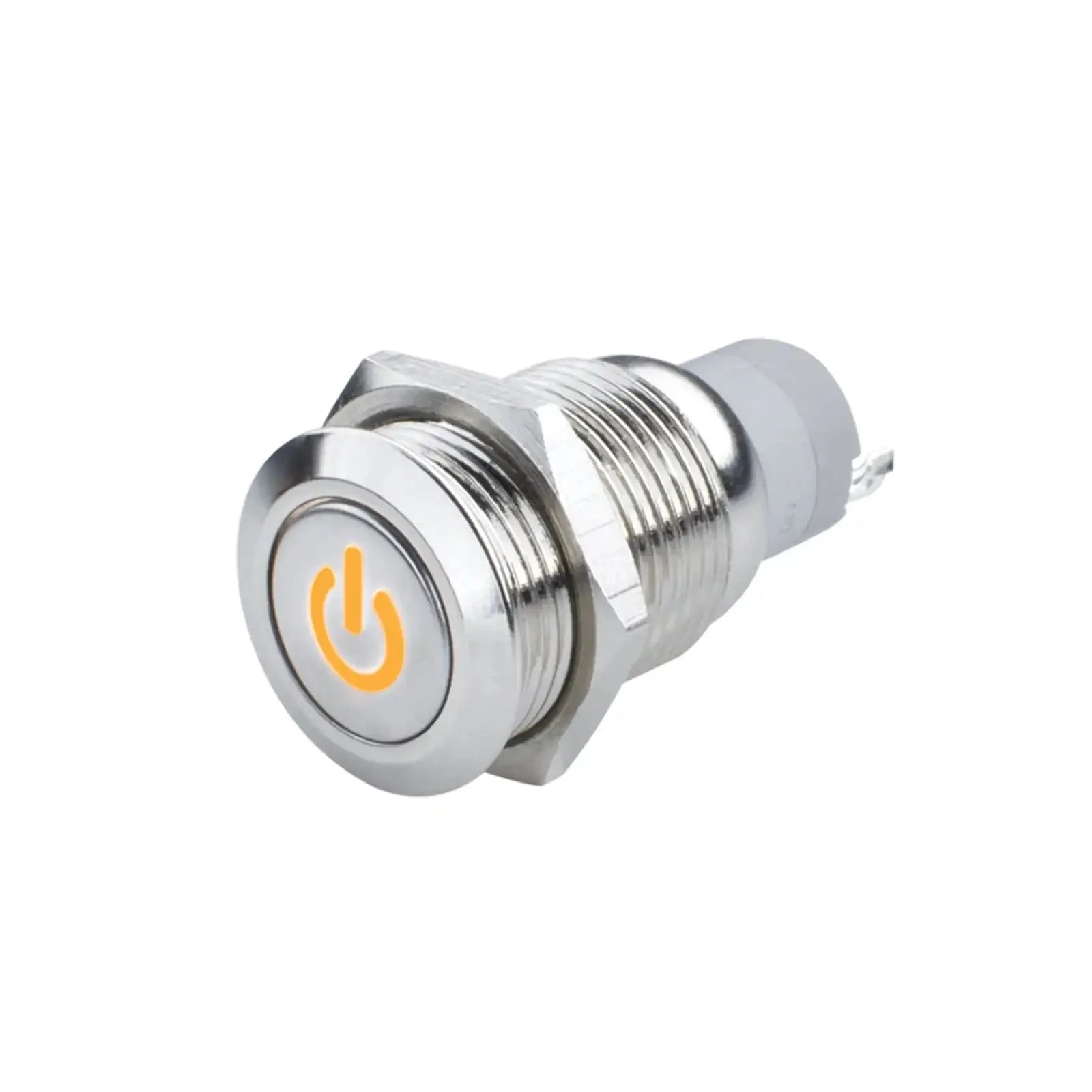 Metal push button switch with illuminated power symbol for vehicle or overlanding accessory