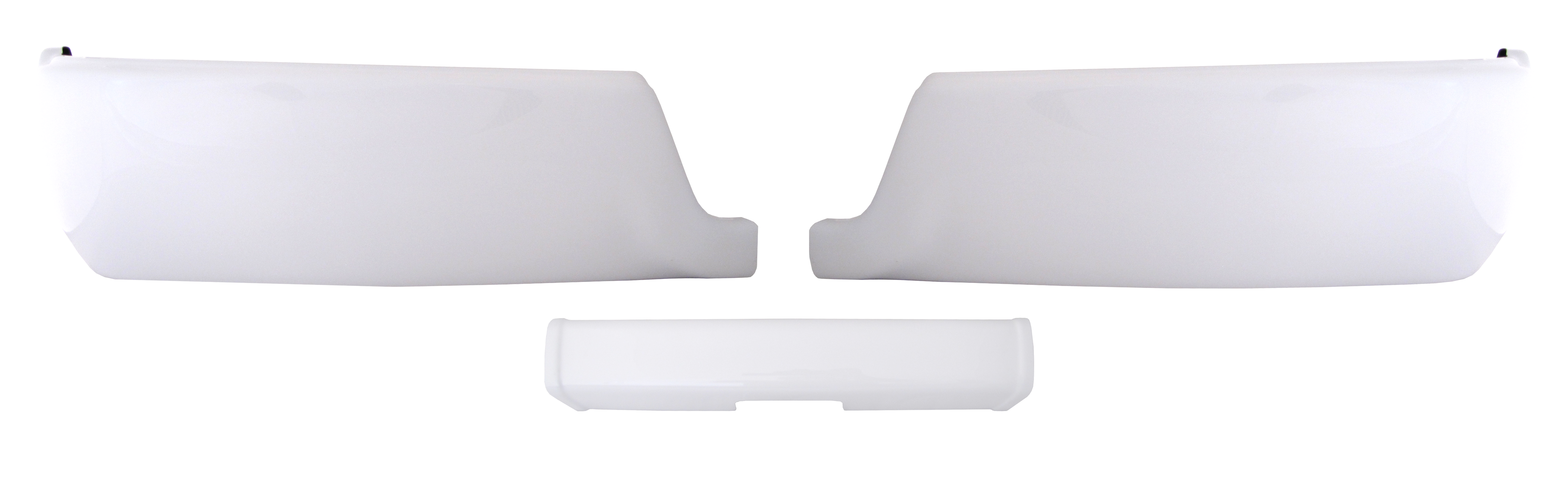 Gloss White 2009-2018 Ram - Rear BUMPERSHELLZ™ - Chrome Delete Truck Bumper Caps Chrome Delete Kit, No reverse sensors, no exhaust cutouts
