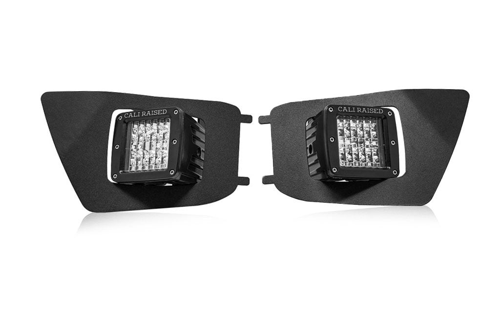 Toyota Tacoma LED fog light pod mounting brackets for 2012-2015, black metal pair