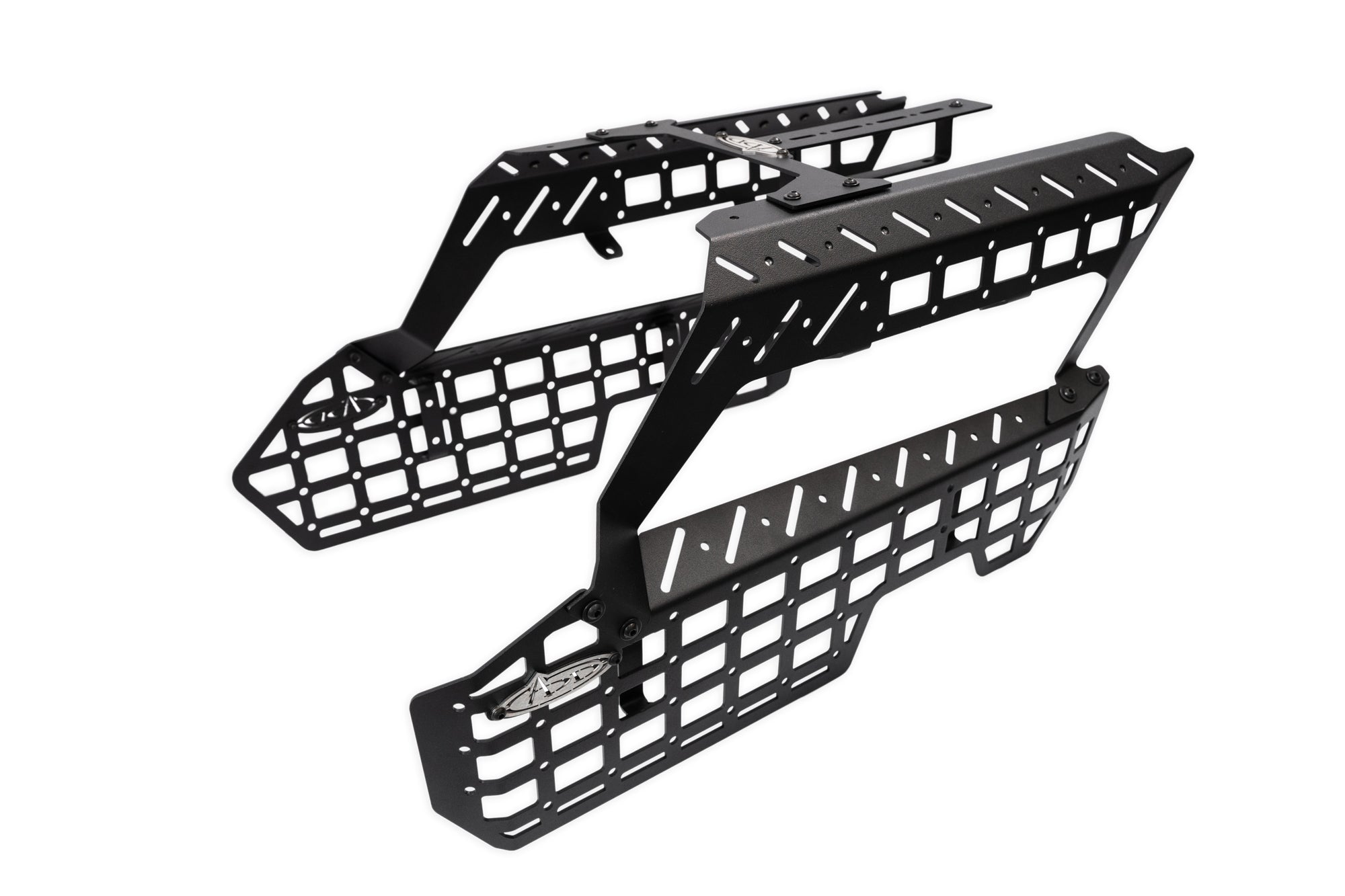 Ford F-150 Raptor center console MOLLE panels, black metal truck accessory for storage