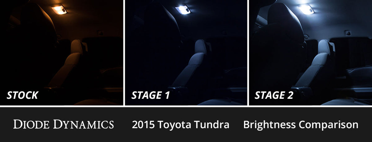 Diode Dynamics interior LED conversion kit for 2014-2018 Toyota Tundra – output comparison