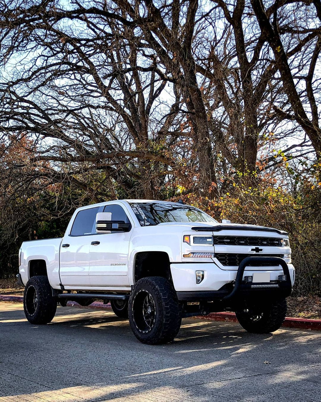 2016-2018 Chevy Silverado 1500 - Front BUMPERSHELLZ™ -Chrome Delete Bumper Cap Kit