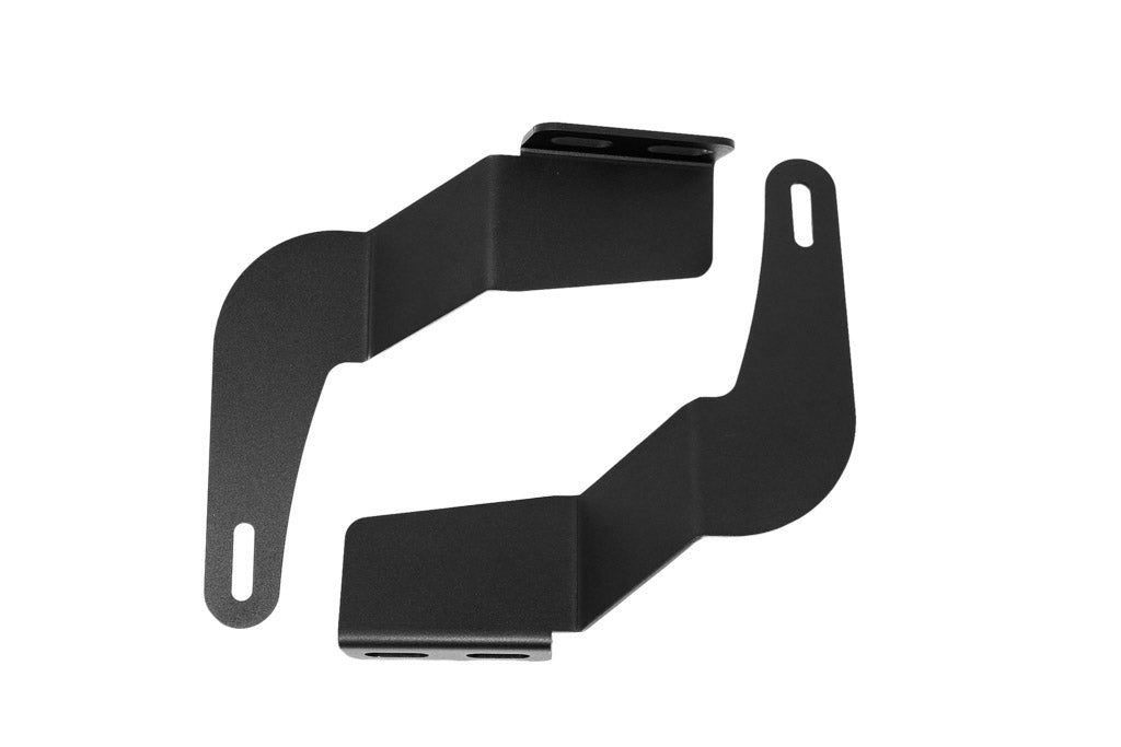 Toyota Tacoma lower bumper flush slim light bar mounting brackets, black, pair