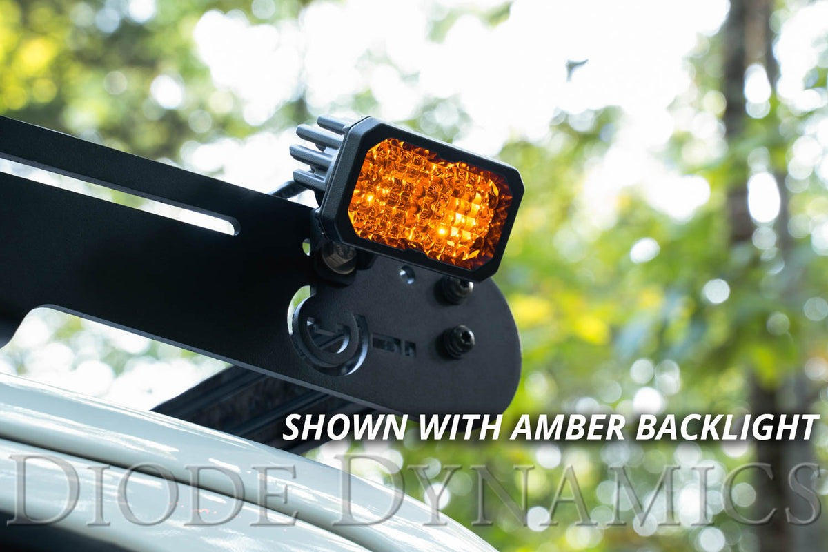 Diode Dynamics C2 1.0 SAE Yellow Pro LED Pod (single) for trucks and SUVs – backlight