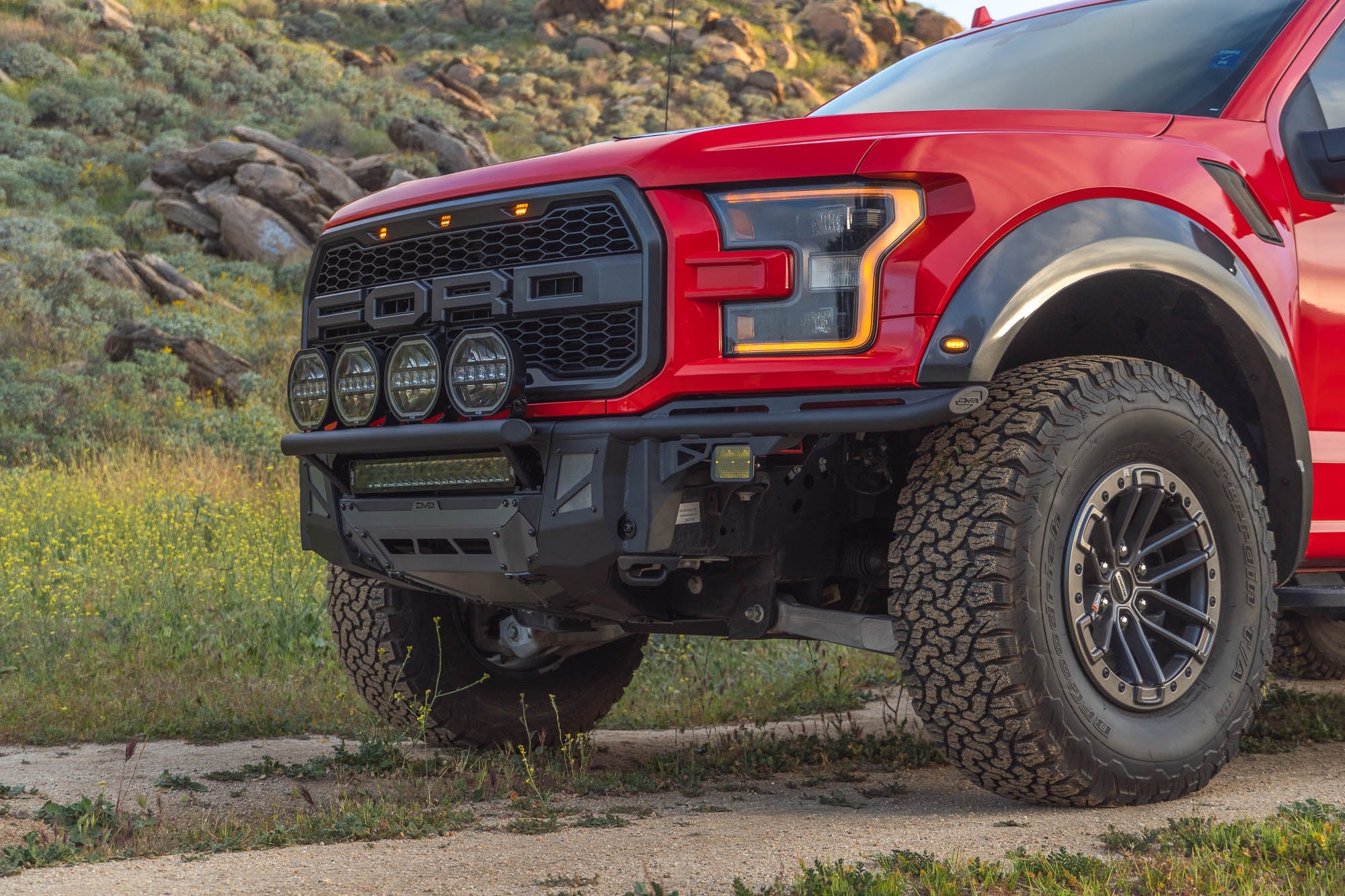 2017-2020-Ford-F-150-Raptor-Tube-Front-Bumper-Installed-7 - NVMOS