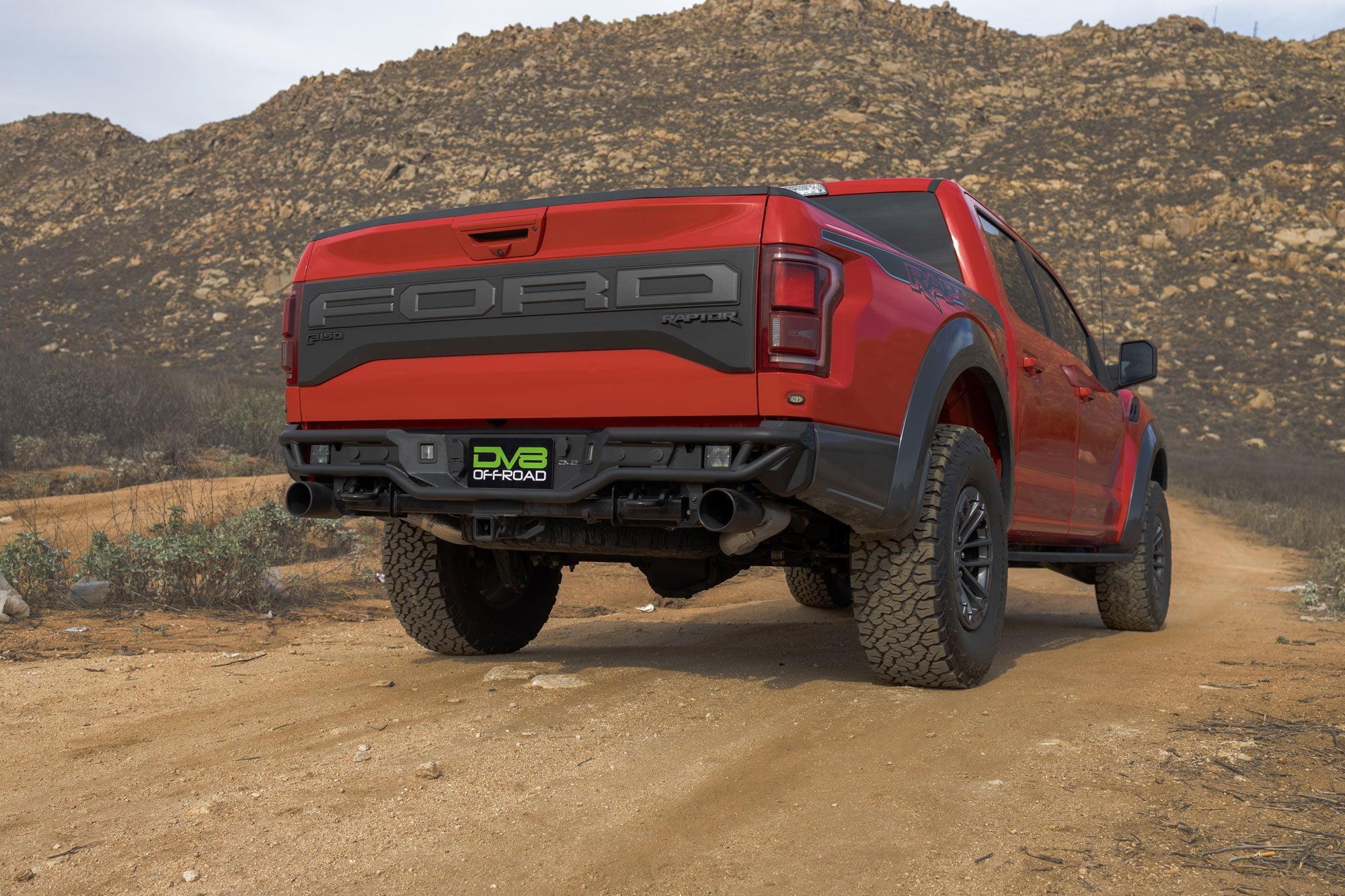 2017-2021-Ford-F-150-Raptor-Tube-Rear-Bumper-Installed-2 - NVMOS