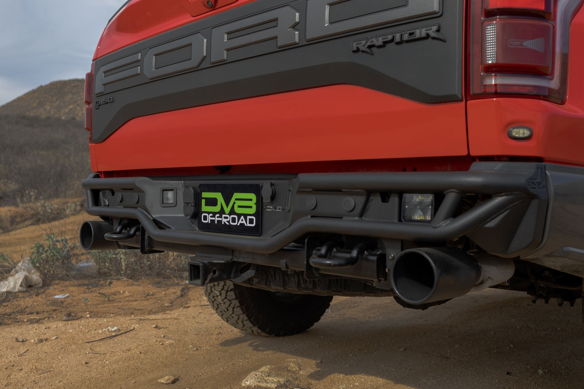 2017-2021-Ford-F-150-Raptor-Tube-Rear-Bumper-Installed-4 - NVMOS