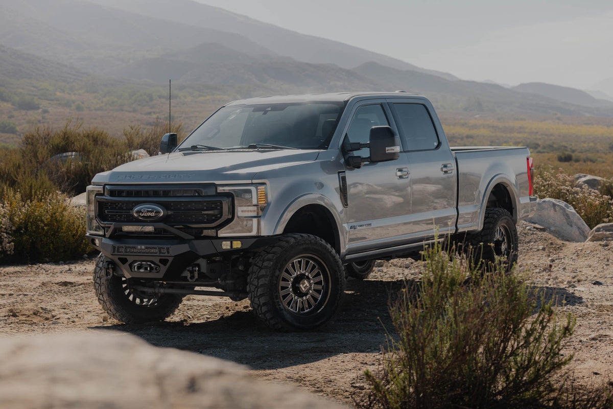 DV8 Offroad Spec Series front bumper for 2017-2022 Ford F-250 and F-350 Super Duty