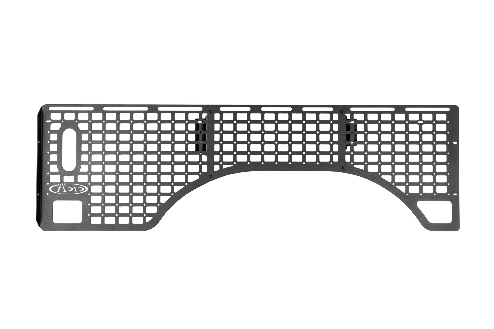 Ram 1500 TRX bed side molle panel kit, black steel, grid design for truck storage