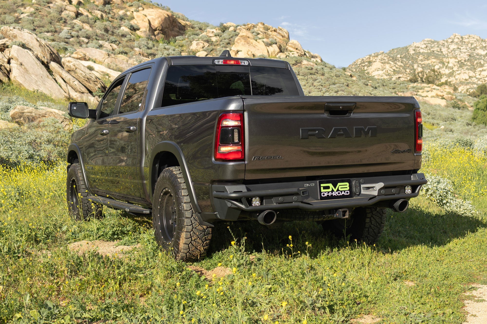 2019-2026-Ram-1500-Rear-Tube-Bumper-Installed-2 - NVMOS