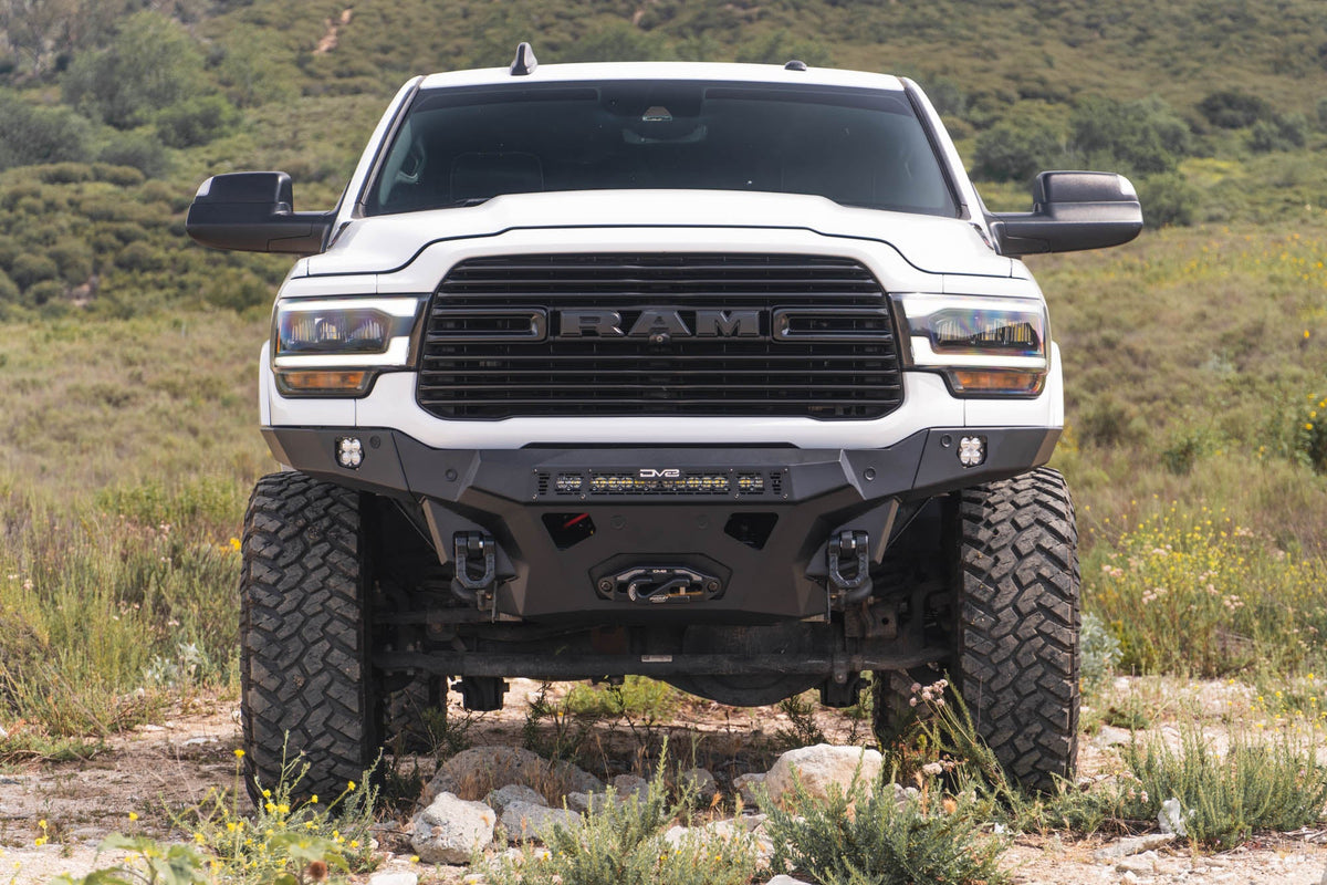 DV8 Offroad Spec Series front bumper for 2019-2026 Ram 2500/3500