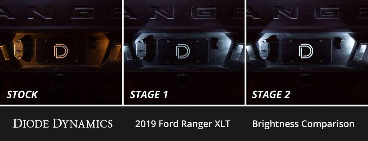 Diode Dynamics interior LED conversion kit for 2019-2026 Ford Ranger – comparison