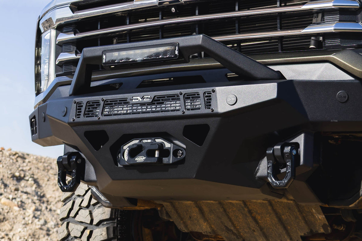 DV8 Offroad Spec Series front bumper for 2020-2023 Chevy Silverado 2500HD/3500HD