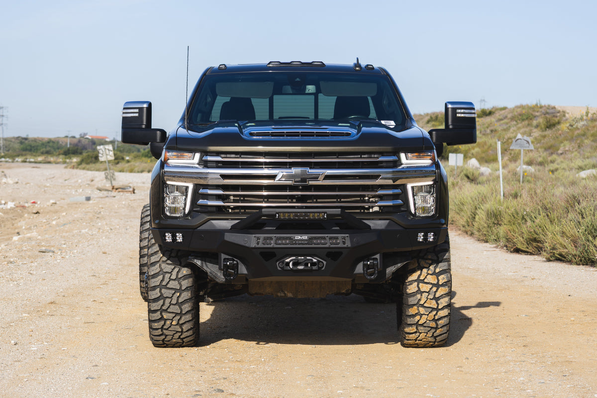 DV8 Offroad Spec Series front bumper for 2020-2023 Chevy Silverado 2500HD/3500HD