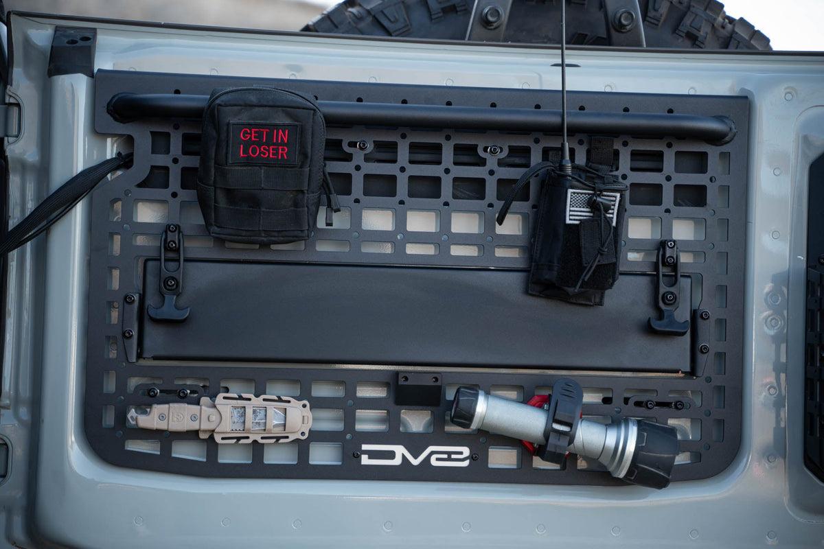 DV8 Offroad tailgate molle panel and shelf for 2021-2026 Ford Bronco