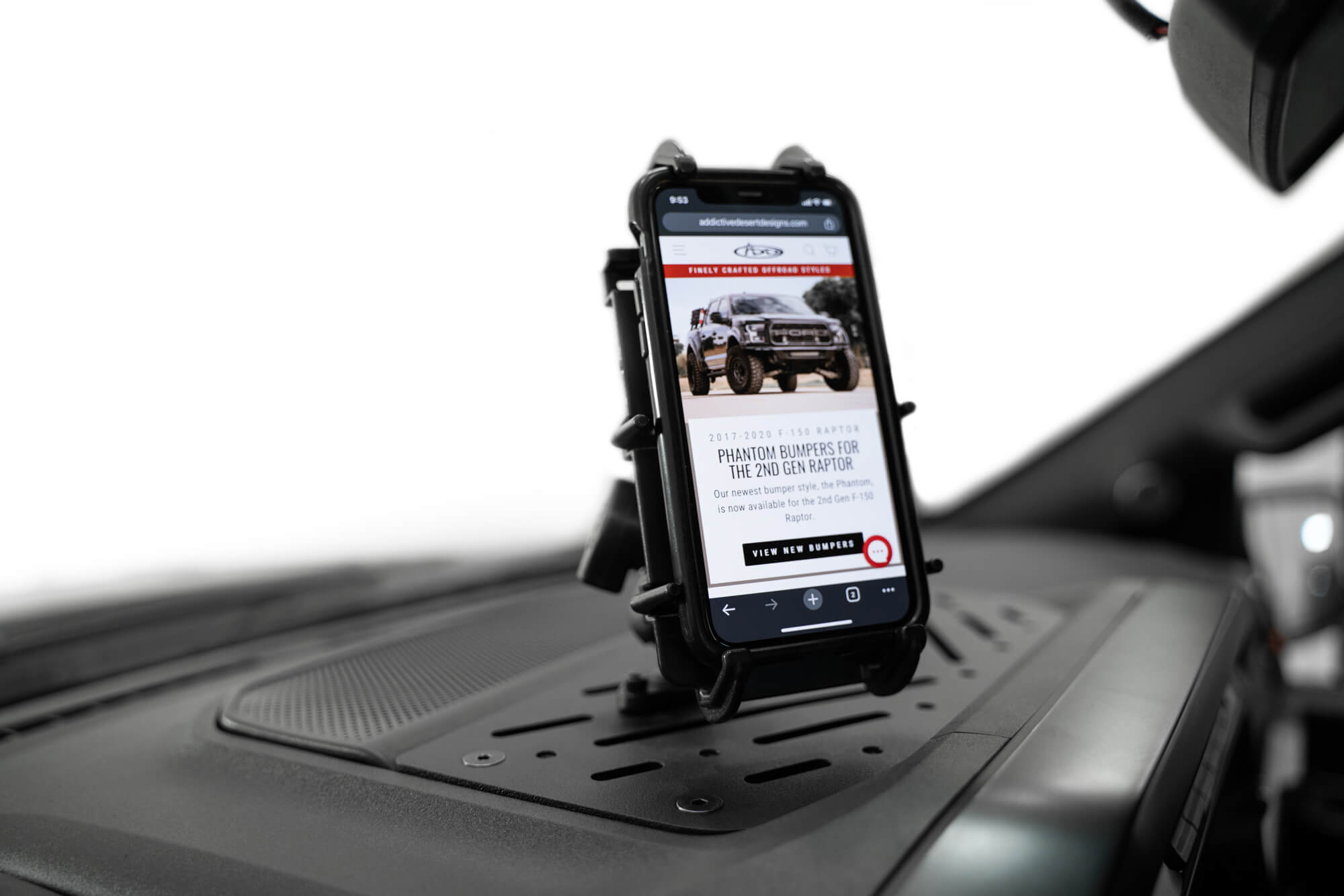 2021-2023-Ford-F-150-_-Raptor-Digital-Device-Dash-Mount_installed-4 - NVMOS