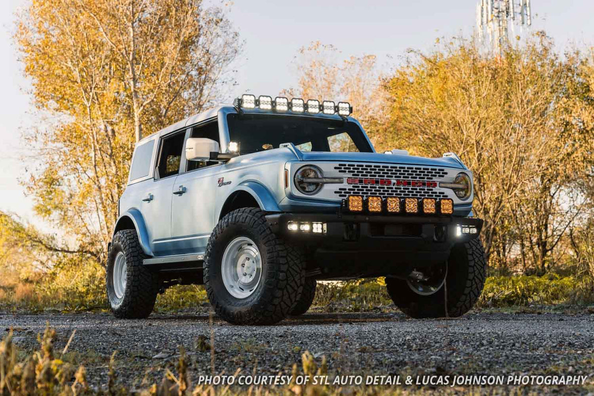 Diode Dynamics SS5 grille CrossLink lightbar for 2021-2025 Ford Bronco – installed