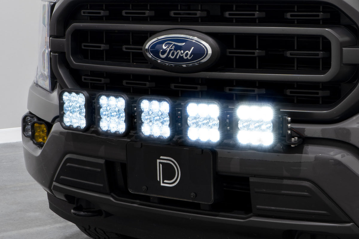 Diode Dynamics SS5 grille CrossLink lightbar for 2021-2023 Ford F-150 – lit