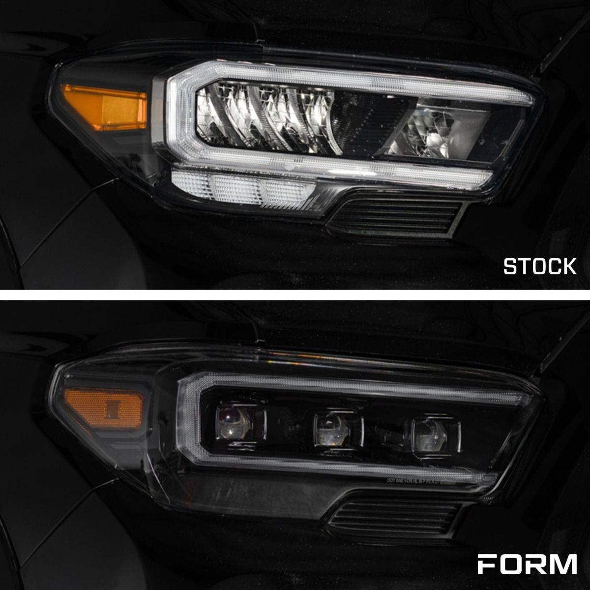 FORM Lighting 2016-2023 Toyota Tacoma LED Projector Headlights with Selectable DRL (pair)