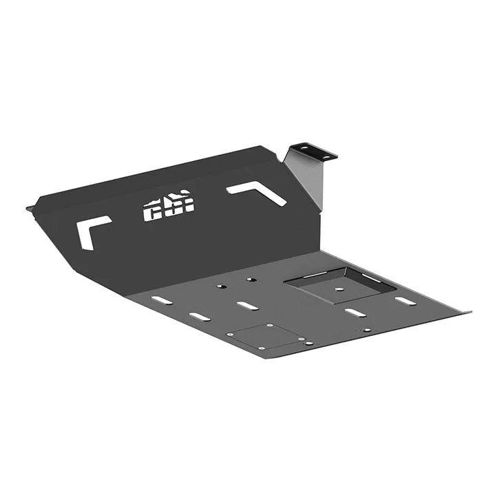 2022 Nissan Frontier front skid plate, black metal, off-road vehicle accessory
