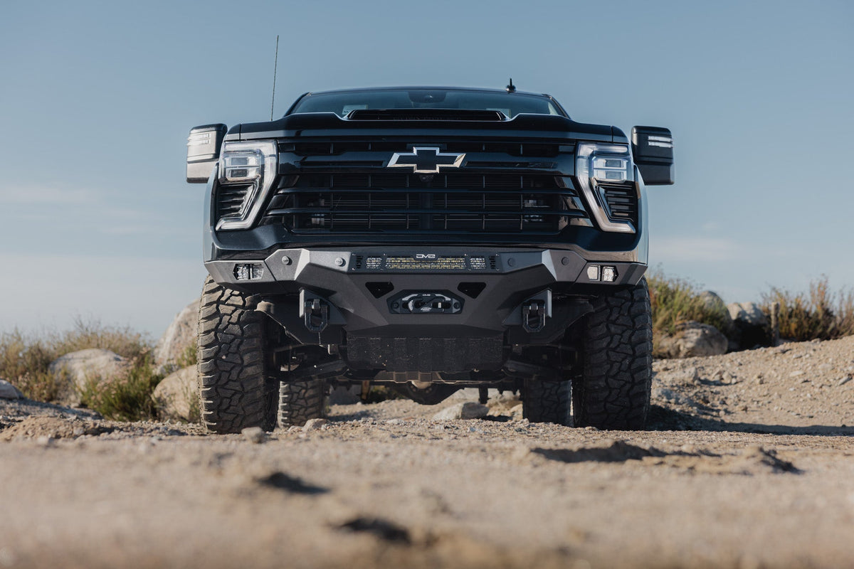 DV8 Offroad Spec Series front bumper for 2024-2026 Chevy Silverado 2500HD/3500HD