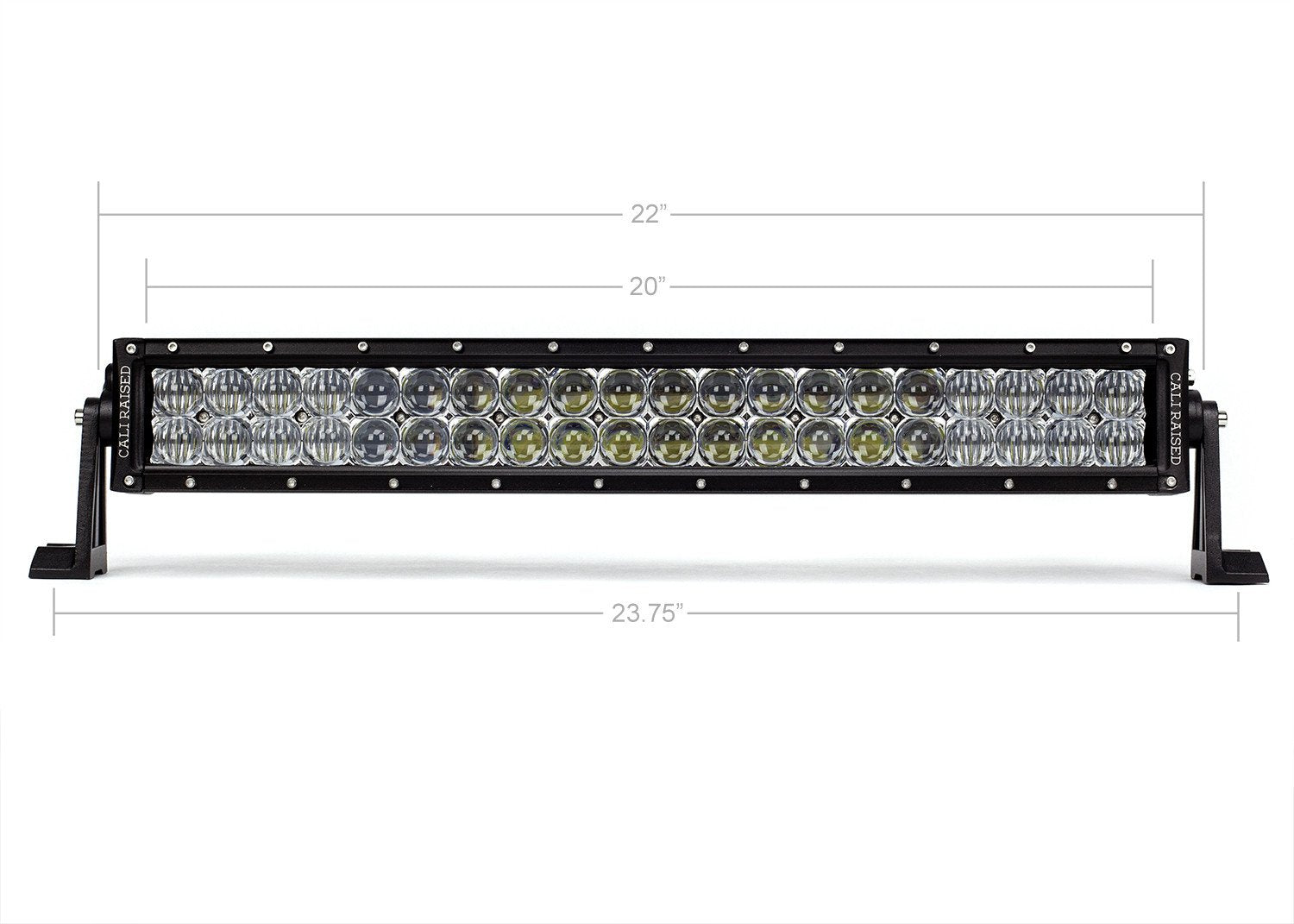 20 inch dual row LED light bar with dimensions, ideal for off-road vehicle mounting