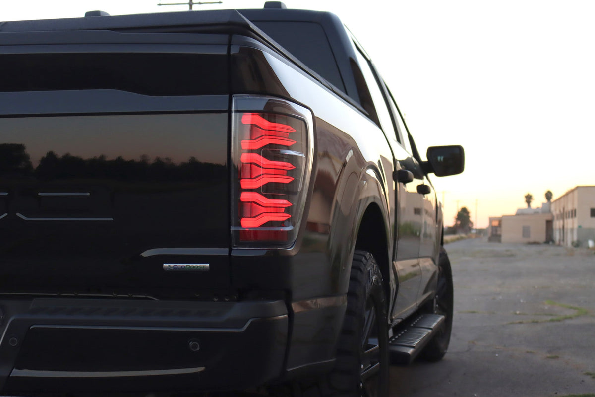 AlphaRex LUXX-Series LED Tail Lights for Ford F-150 - Black Smoke