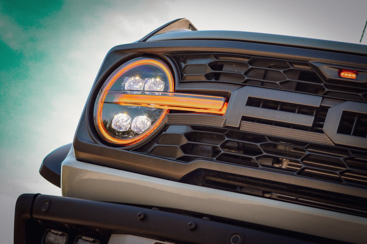 AlphaRex NOVA-Series LED Projector Headlights for Ford Bronco / Ford Bronco Raptor - Black