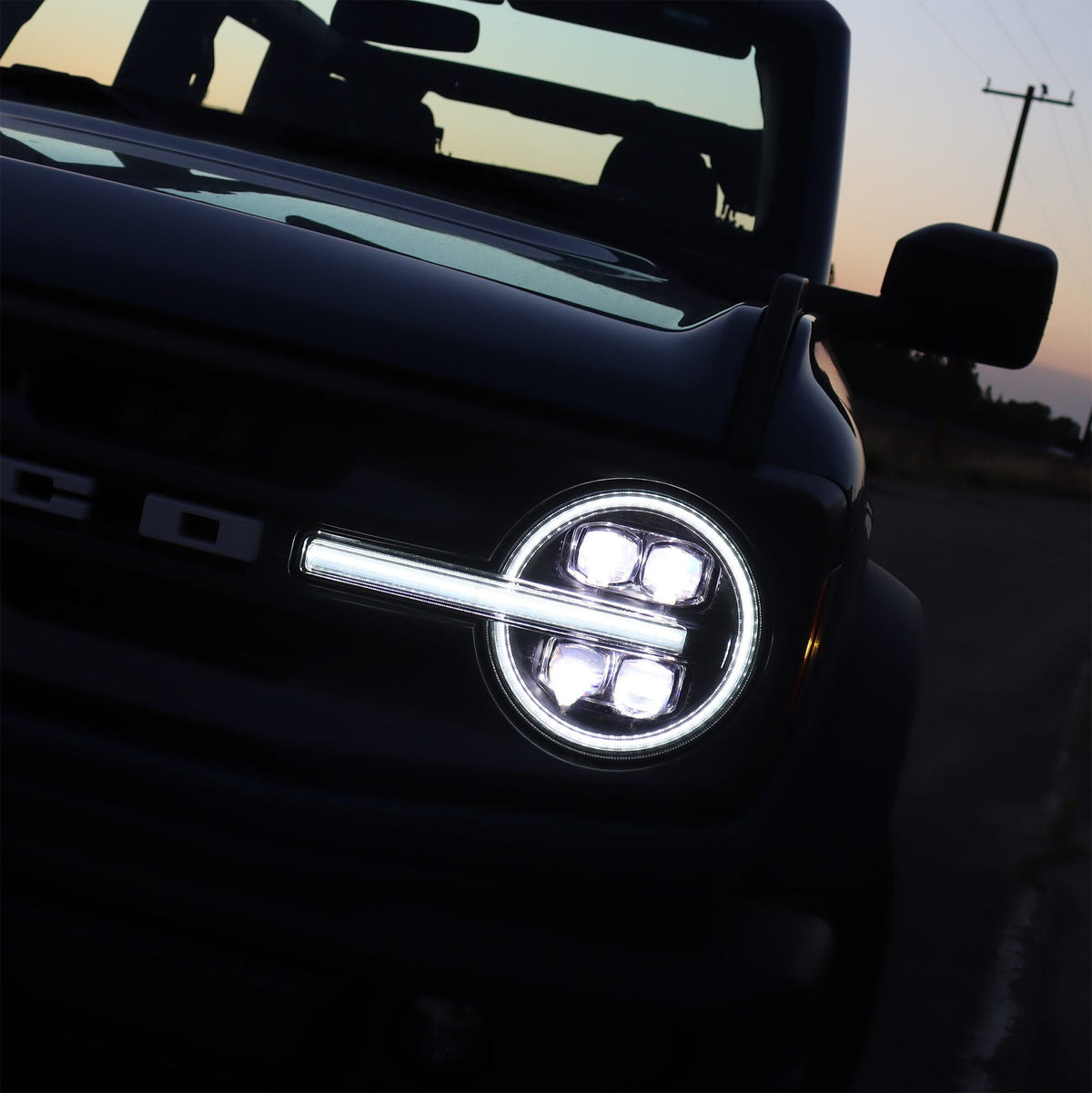 AlphaRex NOVA-Series LED Projector Headlights for Ford Bronco / Ford Bronco Raptor - Black