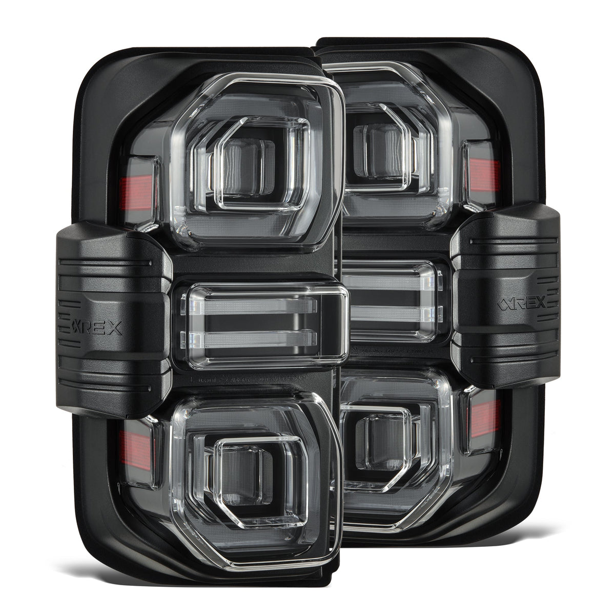 AlphaRex NOVA-Series Prismatic LED Tail Lights for Ford Bronco - Black Clear