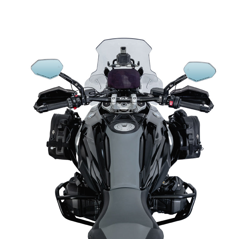 LOBOO Foldable Rearview Mirrors for BMW R1300GS / R1300GS Adventure– Aluminum Alloy, Anti-Glare 1200R Lens, LCW Compatible