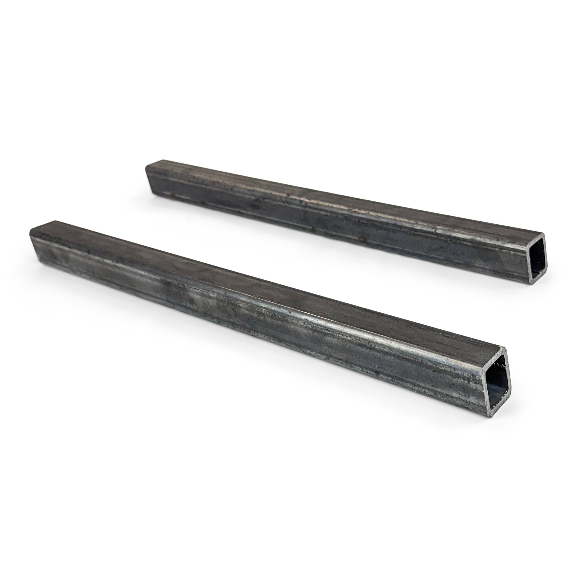 Pair of steel square tubing bars for off-road vehicle rack or expedition gear mounting