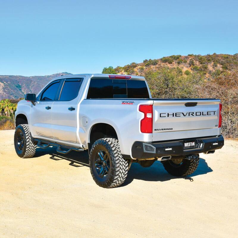 Westin Pro-Series Rear Bumper, Textured Black, fits Chevy Silverado 1500