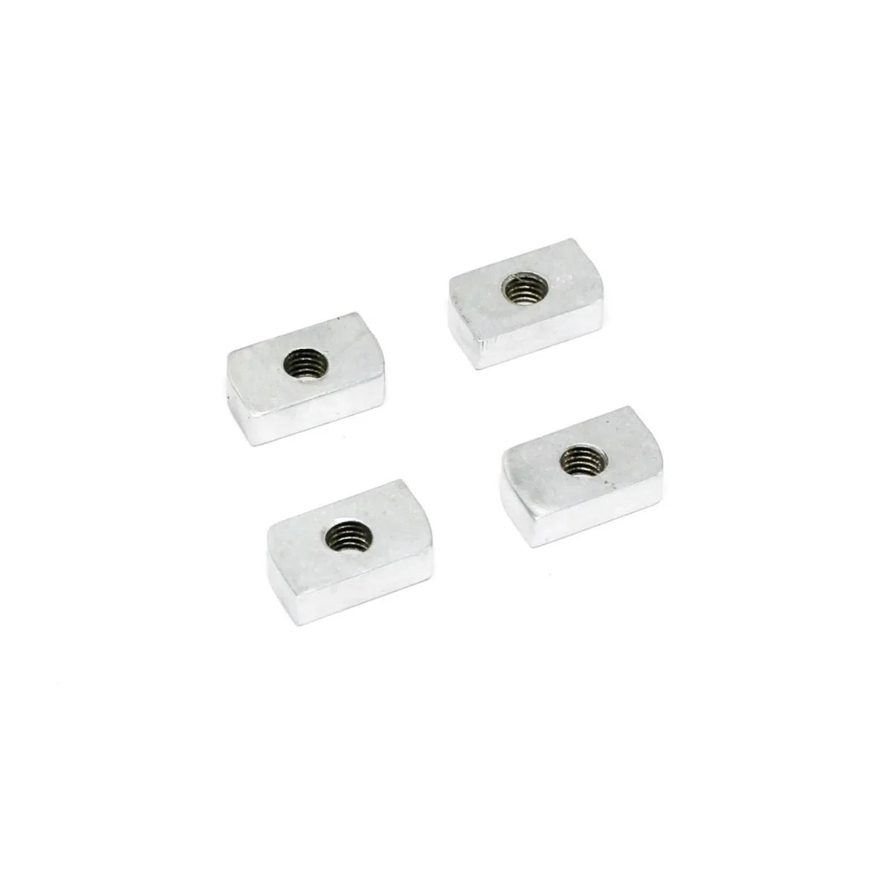 Set of four silver T-slot nuts for overlanding vehicle accessories