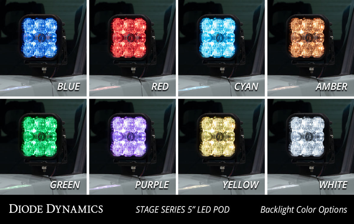 Diode Dynamics Stage Series ditch light kit for 2022-2026 Toyota Tundra – main beam vs backlight